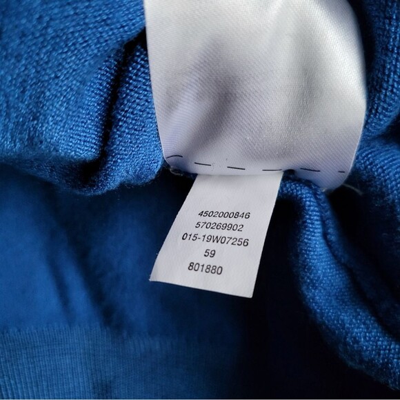 Chicos Cobalt Blue Snap Rhinestone Center Silver Closure Long Sleeve Sz M - Picture 9 of 11